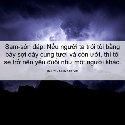 Picture 06 - Các Thủ Lãnh 16:7 VIE - Sam-sôn đáp: Nếu người ta trói tôi - Bible Verse Picture
