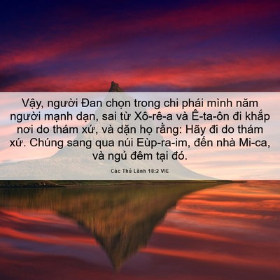 Picture 06 - Các Thủ Lãnh 18:2 VIE - Vậy, người Đan chọn trong chi phái mình - Bible Verse Picture