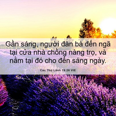 Picture 06 - Các Thủ Lãnh 19:26 VIE - Gần sáng, người đàn bà đến ngã tại - Bible Verse Picture