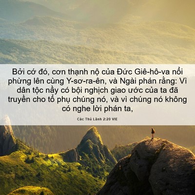 Picture 06 - Các Thủ Lãnh 2:20 VIE - Bởi cớ đó, cơn thạnh nộ của Đức - Bible Verse Picture