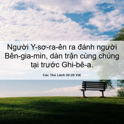 Picture 06 - Các Thủ Lãnh 20:20 VIE - Người Y-sơ-ra-ên ra đánh người - Bible Verse Picture