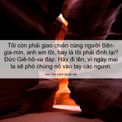 Picture 06 - Các Thủ Lãnh 20:28 VIE - Tôi còn phải giao chiến cùng người - Bible Verse Picture