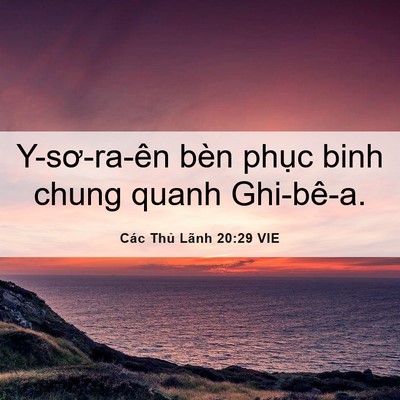 Picture 06 - Các Thủ Lãnh 20:29 VIE - Y-sơ-ra-ên bèn phục binh chung quanh - Bible Verse Picture