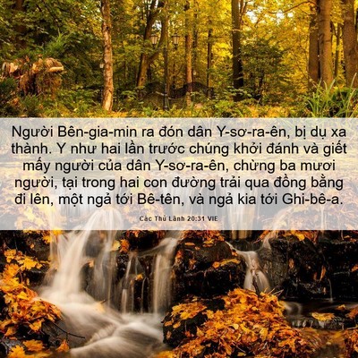 Picture 06 - Các Thủ Lãnh 20:31 VIE - Người Bên-gia-min ra đón dân Y-sơ-ra-ên, - Bible Verse Picture