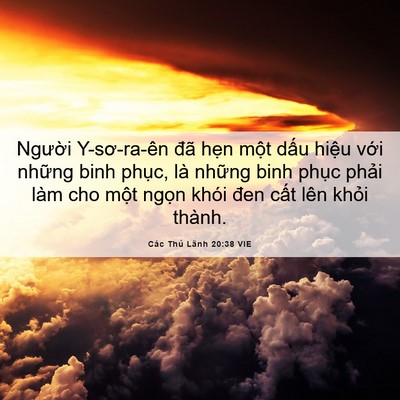 Picture 06 - Các Thủ Lãnh 20:38 VIE - Người Y-sơ-ra-ên đã hẹn một dấu - Bible Verse Picture