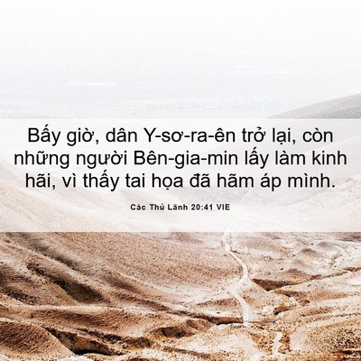 Picture 06 - Các Thủ Lãnh 20:41 VIE - Bấy giờ, dân Y-sơ-ra-ên trở lại, còn - Bible Verse Picture