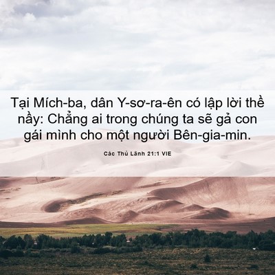 Picture 06 - Các Thủ Lãnh 21:1 VIE - Tại Mích-ba, dân Y-sơ-ra-ên có lập lời - Bible Verse Picture
