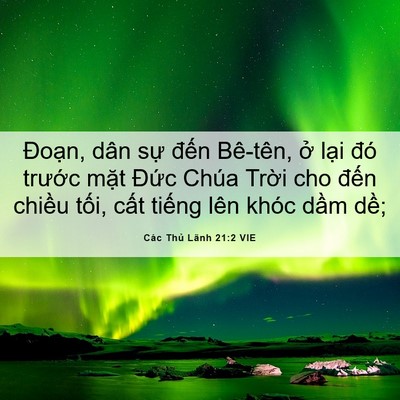 Picture 06 - Các Thủ Lãnh 21:2 VIE - Đoạn, dân sự đến Bê-tên, ở lại - Bible Verse Picture