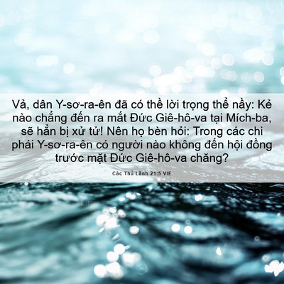 Picture 06 - Các Thủ Lãnh 21:5 VIE - Vả, dân Y-sơ-ra-ên đã có thề lời - Bible Verse Picture