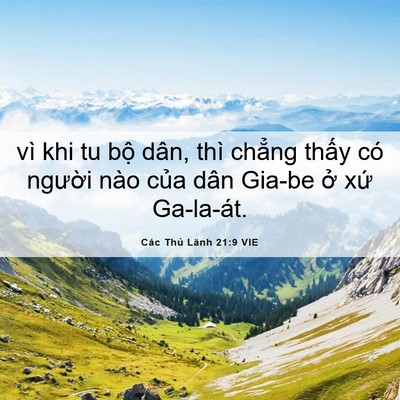Picture 06 - Các Thủ Lãnh 21:9 VIE - vì khi tu bộ dân, thì chẳng thấy có - Bible Verse Picture