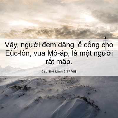 Picture 06 - Các Thủ Lãnh 3:17 VIE - Vậy, người đem dâng lễ cống cho - Bible Verse Picture