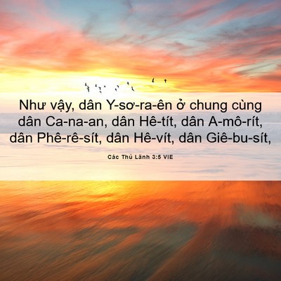 Picture 06 - Các Thủ Lãnh 3:5 VIE - Như vậy, dân Y-sơ-ra-ên ở chung cùng - Bible Verse Picture