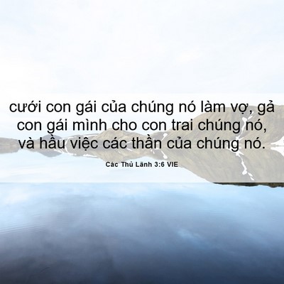 Picture 06 - Các Thủ Lãnh 3:6 VIE - cưới con gái của chúng nó làm vợ, gả - Bible Verse Picture