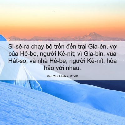 Picture 06 - Các Thủ Lãnh 4:17 VIE - Si-sê-ra chạy bộ trốn đến trại - Bible Verse Picture