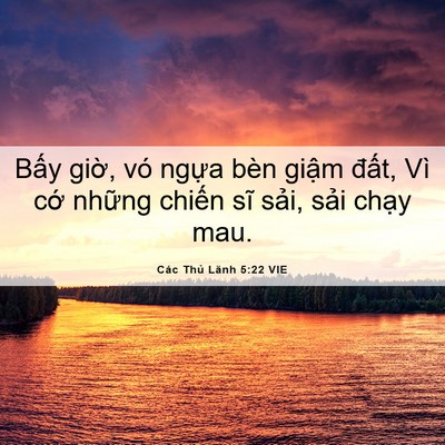 Picture 06 - Các Thủ Lãnh 5:22 VIE - Bấy giờ, vó ngựa bèn giậm đất, Vì - Bible Verse Picture