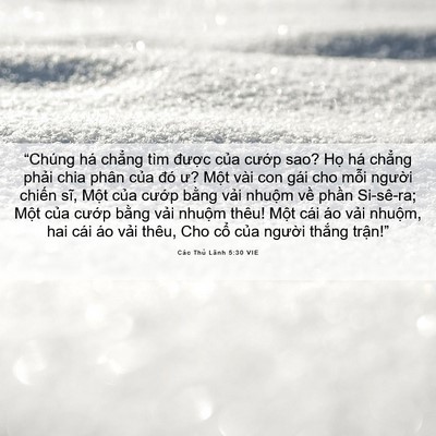 Picture 06 - Các Thủ Lãnh 5:30 VIE - “Chúng há chẳng tìm được của cướp - Bible Verse Picture