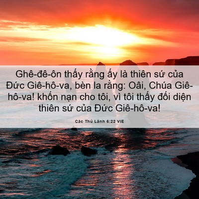 Picture 06 - Các Thủ Lãnh 6:22 VIE - Ghê-đê-ôn thấy rằng ấy là thiên sứ - Bible Verse Picture