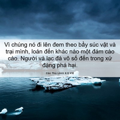 Picture 06 - Các Thủ Lãnh 6:5 VIE - Vì chúng nó đi lên đem theo bầy súc - Bible Verse Picture