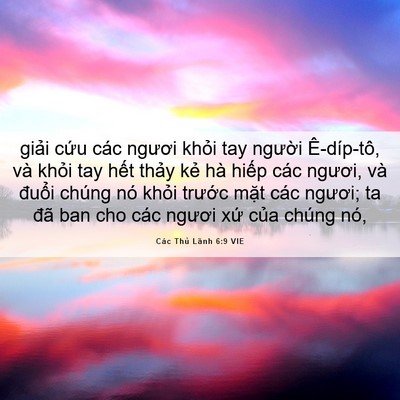 Picture 06 - Các Thủ Lãnh 6:9 VIE - giải cứu các ngươi khỏi tay người - Bible Verse Picture