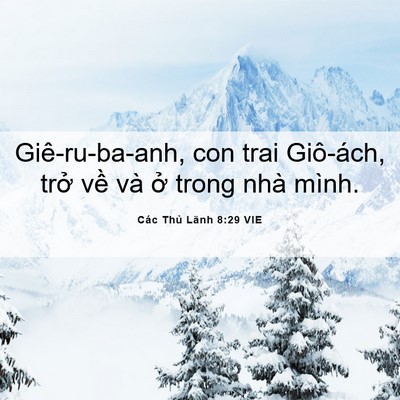 Picture 06 - Các Thủ Lãnh 8:29 VIE - Giê-ru-ba-anh, con trai Giô-ách, trở về - Bible Verse Picture