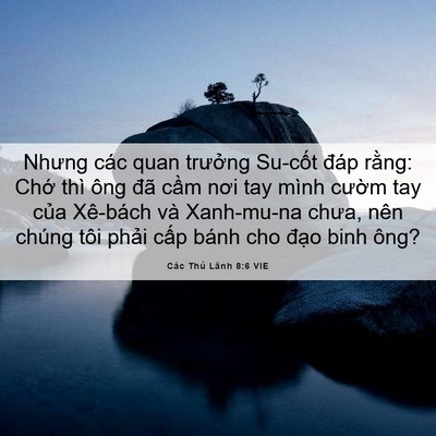Picture 06 - Các Thủ Lãnh 8:6 VIE - Nhưng các quan trưởng Su-cốt đáp rằng: - Bible Verse Picture