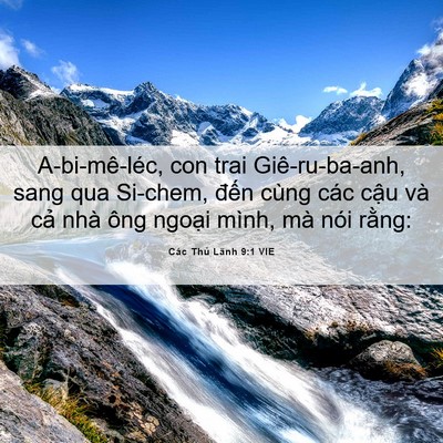 Picture 06 - Các Thủ Lãnh 9:1 VIE - A-bi-mê-léc, con trai Giê-ru-ba-anh, sang qua - Bible Verse Picture