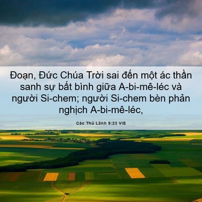 Picture 06 - Các Thủ Lãnh 9:23 VIE - Đoạn, Đức Chúa Trời sai đến một ác - Bible Verse Picture