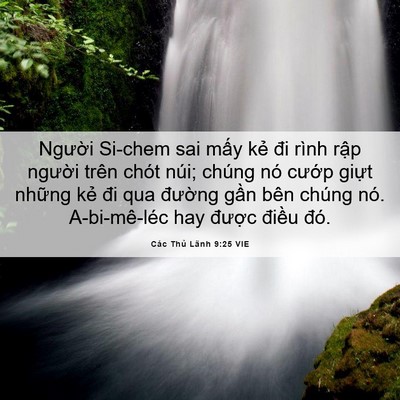 Picture 06 - Các Thủ Lãnh 9:25 VIE - Người Si-chem sai mấy kẻ đi rình rập - Bible Verse Picture