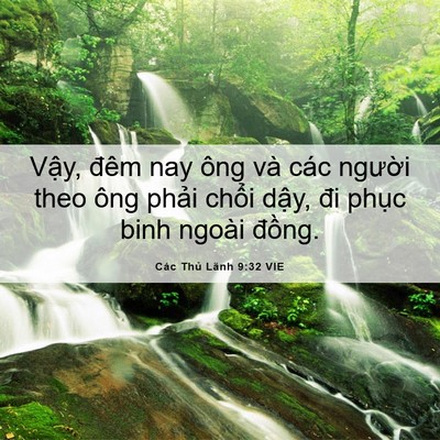 Picture 06 - Các Thủ Lãnh 9:32 VIE - Vậy, đêm nay ông và các người theo ông - Bible Verse Picture