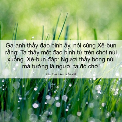 Picture 06 - Các Thủ Lãnh 9:36 VIE - Ga-anh thấy đạo binh ấy, nói cùng - Bible Verse Picture