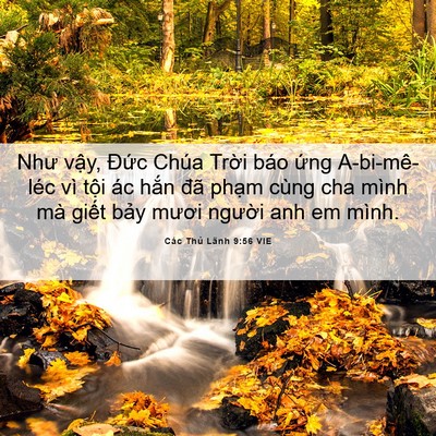 Picture 06 - Các Thủ Lãnh 9:56 VIE - Như vậy, Đức Chúa Trời báo ứng - Bible Verse Picture