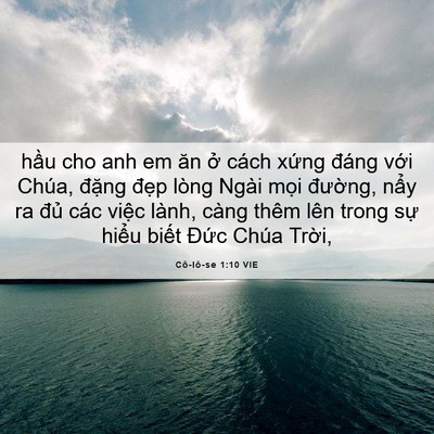 Picture 06 - Cô-lô-se 1:10 VIE - hầu cho anh em ăn ở cách xứng đáng - Bible Verse Picture