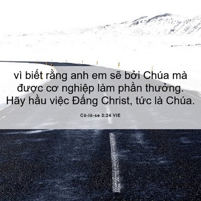 Picture 06 - Cô-lô-se 3:24 VIE - vì biết rằng anh em sẽ bởi Chúa mà - Bible Verse Picture