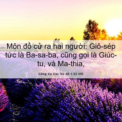 Picture 06 - Công Vụ Các Sứ đồ 1:23 VIE - Môn đồ cử ra hai người: Giô-sép tức - Bible Verse Picture