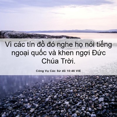 Picture 06 - Công Vụ Các Sứ đồ 10:46 VIE - Vì các tín đồ đó nghe họ nói tiếng - Bible Verse Picture
