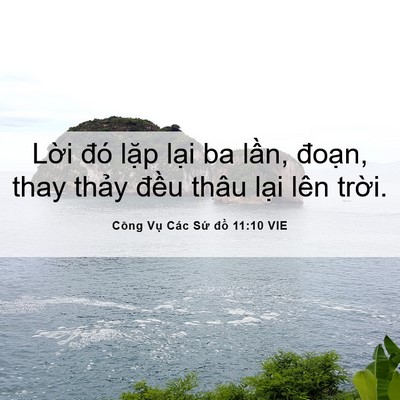 Picture 06 - Công Vụ Các Sứ đồ 11:10 VIE - Lời đó lặp lại ba lần, đoạn, thay - Bible Verse Picture