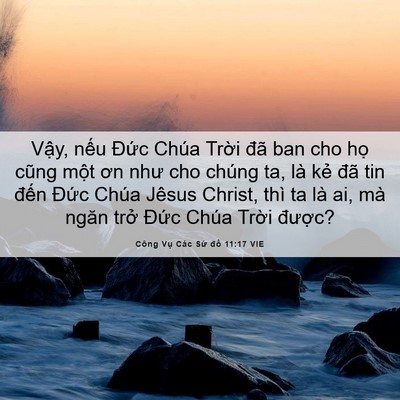 Picture 06 - Công Vụ Các Sứ đồ 11:17 VIE - Vậy, nếu Đức Chúa Trời đã ban cho - Bible Verse Picture