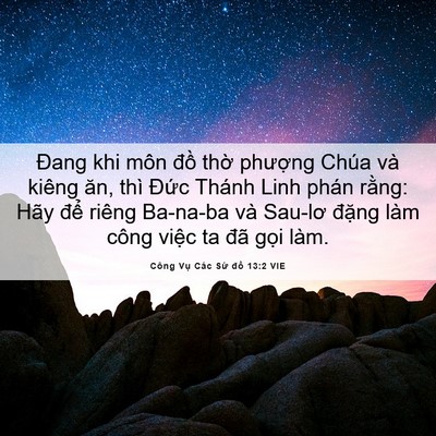 Picture 06 - Công Vụ Các Sứ đồ 13:2 VIE - Đang khi môn đồ thờ phượng Chúa và - Bible Verse Picture