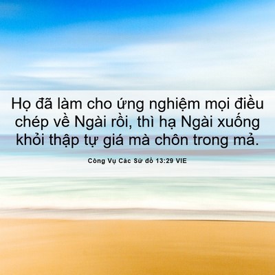 Picture 06 - Công Vụ Các Sứ đồ 13:29 VIE - Họ đã làm cho ứng nghiệm mọi điều - Bible Verse Picture