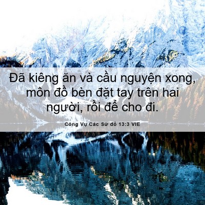 Picture 06 - Công Vụ Các Sứ đồ 13:3 VIE - Đã kiêng ăn và cầu nguyện xong, môn - Bible Verse Picture