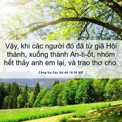 Picture 06 - Công Vụ Các Sứ đồ 15:30 VIE - Vậy, khi các người đó đã từ giã - Bible Verse Picture
