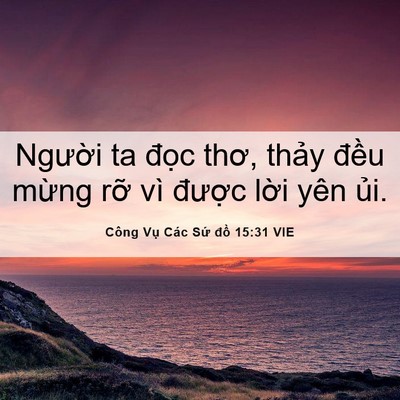 Picture 06 - Công Vụ Các Sứ đồ 15:31 VIE - Người ta đọc thơ, thảy đều mừng - Bible Verse Picture