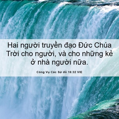 Picture 06 - Công Vụ Các Sứ đồ 16:32 VIE - Hai người truyền đạo Đức Chúa Trời - Bible Verse Picture