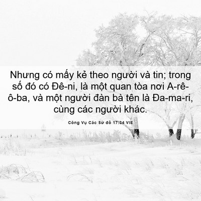 Picture 06 - Công Vụ Các Sứ đồ 17:34 VIE - Nhưng có mấy kẻ theo người và tin; - Bible Verse Picture