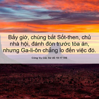 Picture 06 - Công Vụ Các Sứ đồ 18:17 VIE - Bấy giờ, chúng bắt Sốt-then, chủ nhà - Bible Verse Picture