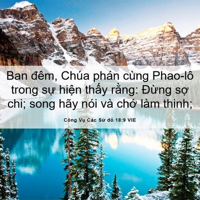 Picture 06 - Công Vụ Các Sứ đồ 18:9 VIE - Ban đêm, Chúa phán cùng Phao-lô trong sự - Bible Verse Picture