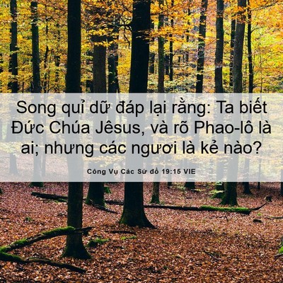 Picture 06 - Công Vụ Các Sứ đồ 19:15 VIE - Song quỉ dữ đáp lại rằng: Ta biết - Bible Verse Picture