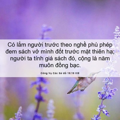 Picture 06 - Công Vụ Các Sứ đồ 19:19 VIE - Có lắm người trước theo nghề phù - Bible Verse Picture