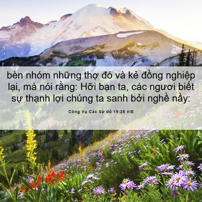 Picture 06 - Công Vụ Các Sứ đồ 19:25 VIE - bèn nhóm những thợ đó và kẻ đồng - Bible Verse Picture