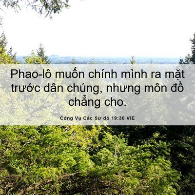 Picture 06 - Công Vụ Các Sứ đồ 19:30 VIE - Phao-lô muốn chính mình ra mặt trước - Bible Verse Picture